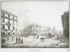 Udsigt over Sadovaya Street i Sankt Petersborg, midten af det 19. århundrede