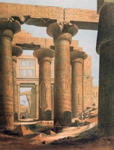 Interiørbillede af hallen i Karnak