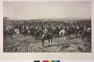 Kejser Franz Joseph I på toppen af den ungarske territorialhær af Karl Ritter Von Kobierski