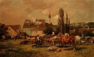 Et landsbymarked af Karl Stuhlmuller