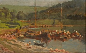 Karl Weysser - Skibe i Neckarsteinach, 1893 af Karl Weysser