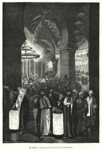Aftenbøn under Ramadan, Egypten (litho) af Karl Wilhelm Gentz