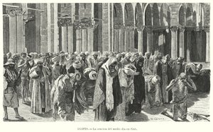 Middagsbøn i Asyut, Egypten (litho)