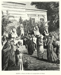 Portico af Egyptian Museum of Antiquities, Bulaq, Cairo, Egypt (litho) af Karl Wilhelm Gentz