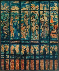 Design til farvet glasvindue af Karoly Kernstok
