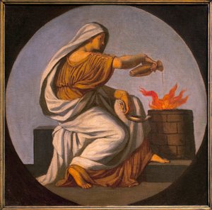 Allegori om ild. Maleri af Karoly Lotz (1833-1904), olie på lærred. Ungarsk kunst