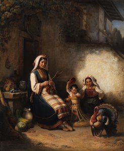 Familiescene fra Istrien af Kaspar Kaltenmoser