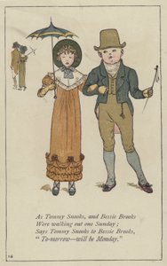 Som Tommy Snooks og Bessie Brooks (Color Litho) af Kate (after) Greenaway