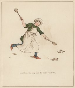 Kate Greenaway-illustration til The Pied Piper of Hamelin af Robert Browning (farve litho) af Kate (after) Greenaway