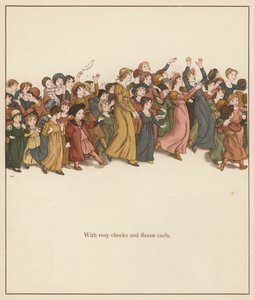Kate Greenaway-illustration til The Pied Piper of Hamelin af Robert Browning (farve litho) af Kate (after) Greenaway