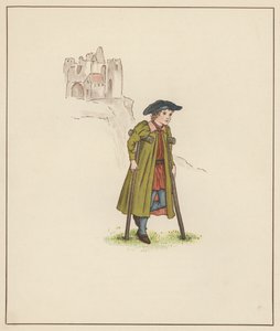 Kate Greenaway-illustration til The Pied Piper of Hamelin af Robert Browning (farve litho) af Kate (after) Greenaway