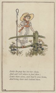 Lille Bo-peep har mistet sit får (farve litho)