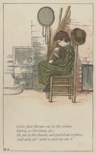Lille Jack Horner sad i hjørnet (farve litho)