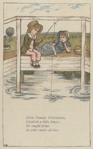 Lille Tommy Tittlemus (farve litho) af Kate (after) Greenaway
