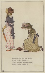Lucy Locket, mistede sin lomme (farve litho) af Kate (after) Greenaway