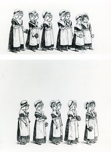 Velgørenhedsbørn, ca. 1880 (gravering) af Kate Greenaway