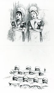 Velgørenhedsbørn, ca. 1880 (gravering) af Kate Greenaway