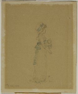 Pige med kat af Kate Greenaway