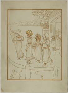 Piger på vej ned ad en bane af Kate Greenaway