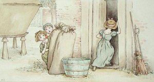gemmeleg (akvarel på papir) af Kate Greenaway