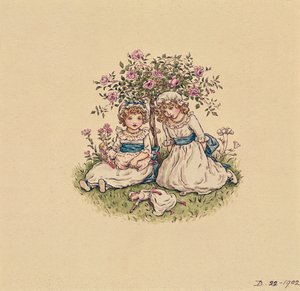 Illustration til St. Valentines Day 1902 (wc på papir) af Kate Greenaway