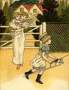 Rid på en hanehest illustreret af Kate Greenaway