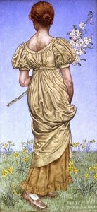 Forår, blomst (akvarel) af Kate Greenaway