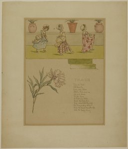 Studie til Tip a Toe, fra Marigold Garden af Kate Greenaway