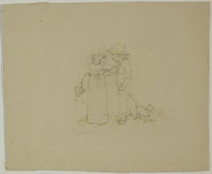 To børn med hund af Kate Greenaway