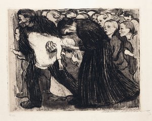 Kørt over; Uberfahren, 1910 af Käthe Kollwitz