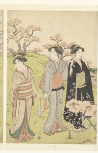 Beundre kirsebærblomsten ved Asukayama af Katsukawa Shuncho