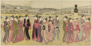 Krydser Nihonbashi-broen af Katsukawa Shuncho