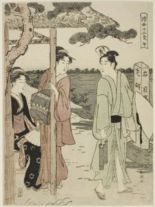 Hest, fra serien "Twelve Hours of the Floating World (Ukiyo juni shi)" af Katsukawa Shuncho