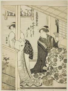 Narcissus in Winter, fra serien "Choicest Odes upon Flowers of the Four Seasons (Shuku awase, shiki no hana)" af Katsukawa Shuncho