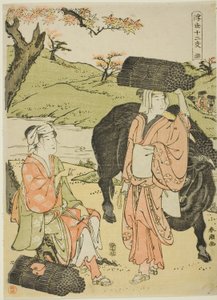 Ox (Ushi), fra serien "Twelve Hours of the Floating World (Ukiyo juni shi)" af Katsukawa Shuncho