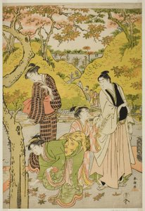 Picnic i efteråret af Katsukawa Shuncho