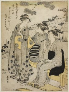 Rabbit-Ear Irises in Autumn, fra serien "Choicest Odes upon Flowers of the Four Seasons (Shuku awase, shiki no hana)" af Katsukawa Shuncho