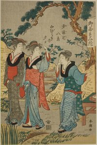 Den første aften i bjergene (Yamabiraki no yûhi) af Katsukawa Shuncho