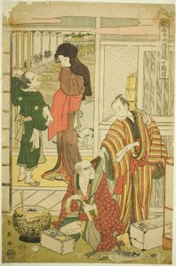 Akt ti: Amakawaya House fra stykket Kanadehon Chushingura af Katsukawa Shun