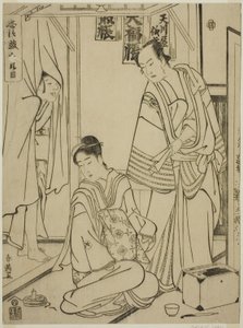 Tiende akt: Amakawaya-huset fra skuespillet Chushingura (Treausry of the Forty-seven Loyal Retainers) af Katsukawa Shun