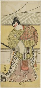 Skuespilleren Sakata Hangorô III som Takechi Mitsuhide i "Muromacho Chronicle in Kana Script" ("Kanagaki Muromachi bundan") af Katsukawa Shun