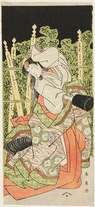 Skuespiller Segawa Kikunojô III Muligvis som Ono no Komachi i "Komachi Village: Nytår på teatret" ("Komachimura shibai no shôgatsu") af Katsukawa Shun