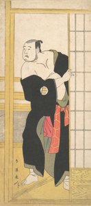 Asao Tamesaburo som en stærk mand med en grøn kimono, ca. 1795.