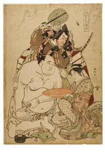 Edo Triptykon, ca. 1743-1812 (træblok på papir) af Katsukawa Shunei