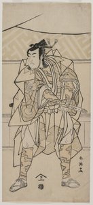 Ichikawa Monnosuke god som en samurai af Katsukawa Shunei