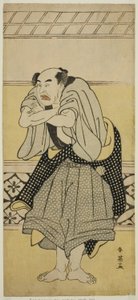 Skuespilleren Asao Tamejuro I som den berusede Gotobei i stykket Yoshitsune Koshigoe Jo, opført på Ichimura-teatret i den niende måned, 1790 af Katsukawa Shun