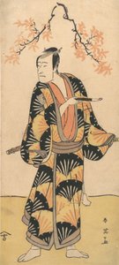 Skuespilleren Ichikawa Komazo II holder en røgpibe, 1762-1819.