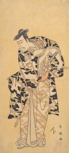Skuespilleren Ichikawa Yaozo III som Fuwa Banzaemon in a Thunder Robe, Playing with a Fan, 1794.