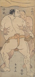 To berømte brydere Onogawa og Tanikase, ca. 1795.