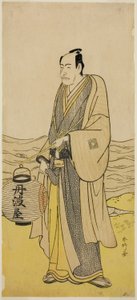 Skuespilleren Ichikawa Danjuro V som Tambaya Suketaro i stykket On